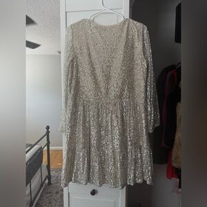 Silver Sequin Dress